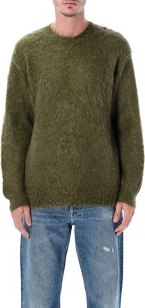 Auralee Brushed Super Kid Mohair Knit Crewneck Sweater