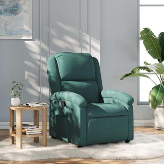 vidaXL Sill&oacute;n Reclinable De Tela Verde Oscuro Vidaxl