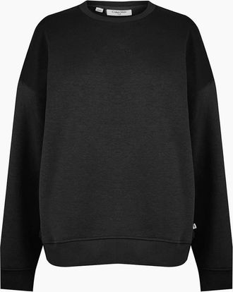 Calvin Klein Womens Crew Neck Regular Fit Sweatshirt - Black - Size: 16