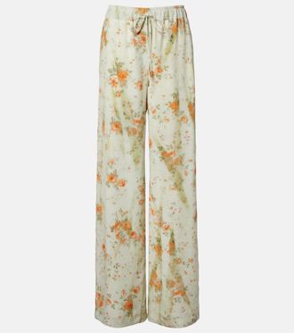 Alexander McQueen Floral wide-leg pants