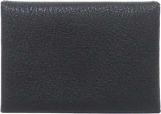Herm&egrave;s Black Chevre Leather Coin Purse/Coin Case (Pre-Owned)