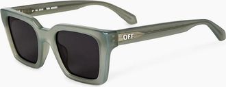 Off-white Womens Logo Print Square Frame Sunglasses - Grey - Size: ONE size