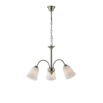 Netlighting 3 Light Multi Arm Pendant Nickel Glass Shades 55.5x37.9cm in Grey | Size: 55.5x37.9 cm