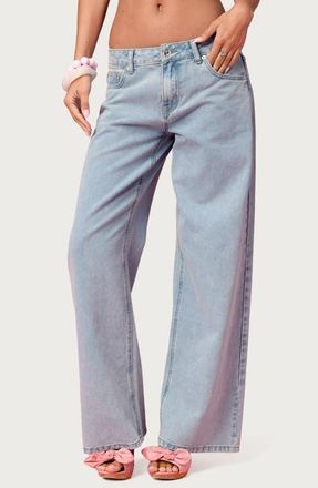 Edikted x Barbie Low Rise Wide Leg Jeans in Light-Blue at Nordstrom, Size X-Small