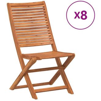 vidaXL Sillas Jard&iacute;n Reclinables 8 Uds Madera Maciza Acacia 51x66x95cm Vidaxl