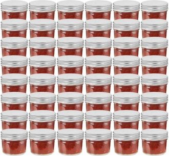 vidaXL Vidaxl - Tarros De Mermelada De Vidrio Tapa Plateada 48 Uds 110 Ml
