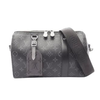Louis Vuitton Pre-owned City Keepall Monogram Eclipse Reverse schoudertas - Heren - Pre-owned - Grijs - Maat: ONE Size Leer