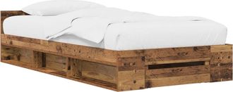 vidaXL Estructura De Cama Con Almacenamiento Madera Envejecida Vidaxl