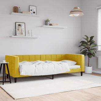 vidaXL Sof&aacute; Cama Sin Colch&oacute;n Terciopelo Amarillo 80x200 Cm Vidaxl