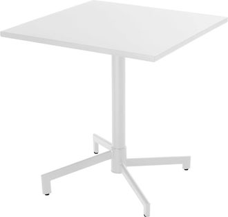 Oviala Mesa cuadrada de jard&iacute;n tipo bistr&oacute; con tapa plegable blanca