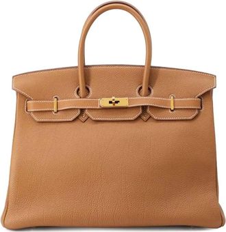 Herm&egrave;s Borsa a mano Birkin Retourne 35 in pelle Togo 2007 - Marrone
