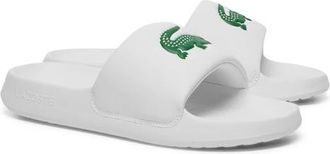 Lacoste Serve Slide Sandal in White/Green at Nordstrom, Size 12