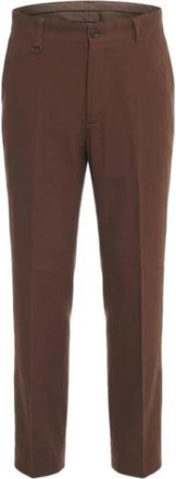 Paolo Pecora Duomo Relaxed Fit Chino - Heren - Chinos - Bruin - L - Linnen - Broeken