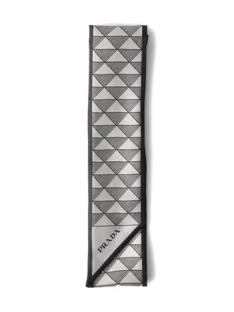 Prada jacquard silk scarf - women - Silk - One Size - Grey