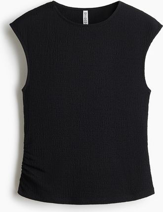 H&M Jerseytop mit Struktur - Schwarz
