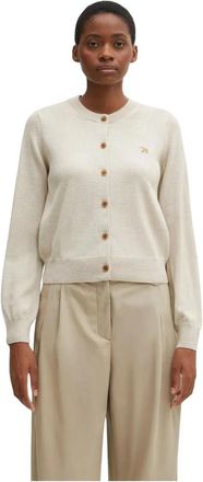 Maison Kitsun&eacute; Baby Fox Merino Regular Cardigan - Dames - Vesten - Beige - S - Wol - Truien & Vesten