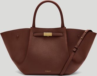 DeMellier The Midi New York in Warm Brown Small Grain Leather Shoulder bag