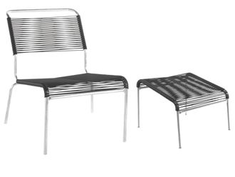 Schubiger M&ouml;bel Spaghetti-Lounger + Hocker S&auml;ntis