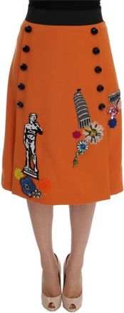 Dolce & Gabbana Midi Skirts - Dames - Midirokken - Oranje - 2XS - Rokken