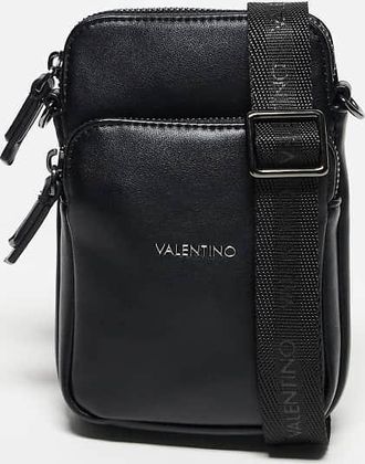 Valentino Horizon - Borsa nera a tracolla con tasca sul davanti-Nero