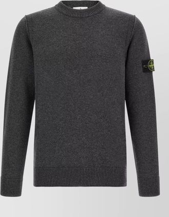 Stone Island ribbed wool crew neck jumper
