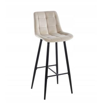 OEM Taburete De Terciopelo Beige H2-fx (estructura Negra)