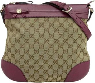 Gucci Pre-owned Cross Body Bags, female, Beige, Size: ONE SIZE Pre-owned Canvas gucci-bags