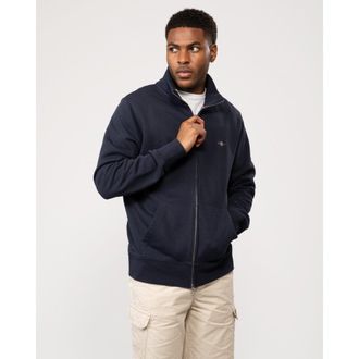 GANT Mens Regular Fit Shield Logo Full Zip Sweatshirt - Blue material_cotton - Size 3XL