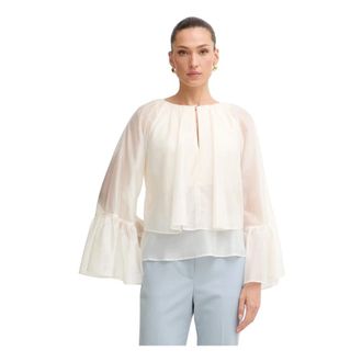 Liu Jo Overhemden, Dames, Beige, XS, Polyester, Relaxed Fit Blouse