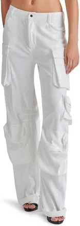 Steve Madden Duo Sequin Straight Leg Cargo Pants in White at Nordstrom, Size Small