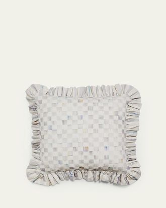 MacKenzie-Childs Sterling Check Ruffle Throw Pillow