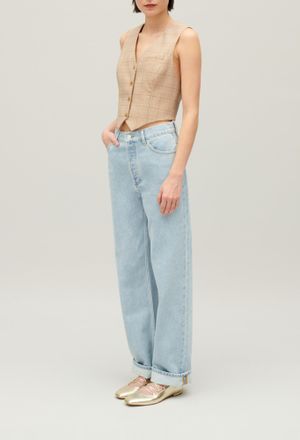 Claudie Pierlot Jean Louis flare bleu délavé