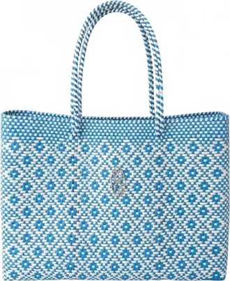 Lola's Bag Travel Azrec Tote Bag With Clutch In Sea Blue