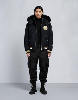 Moose Knuckles Mens Nhl X Moose Knuckles Bruins Bomber Jacket