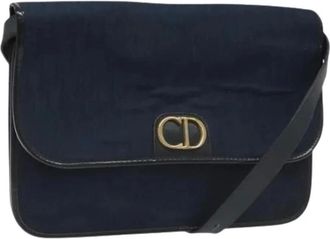 Dior Pre-owned Shoulder Bags, female, Blue, Size: ONE SIZE Pre-owned Trotter Canvas Shoulder Bag