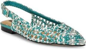 Nine West Soel Slingback Pointed Toe Flat in Medium Green 310 at Nordstrom Rack, Size 7.5