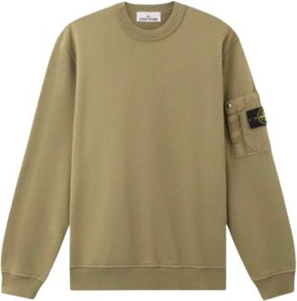 Stone Island Seasonal Pocket Crewneck Sweatshirt - Heren - Sweatshirts - Groen - M - Katoen - Hoodies & sweatvesten