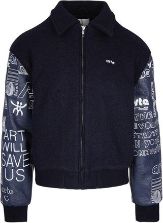 Arte Graffiti Jacket In Varsity Navy