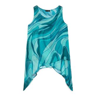 Fiorella Rubino Top de georgette con estampado - Tops - Mujer - Verde - XL
