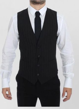 Dolce & Gabbana wool pinstripe v-neck waistcoat