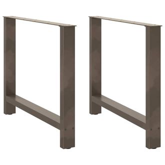 Berkfield Home Coffee Table Legs Natural Steel 2 pcs 90x(72-73) cm Steel in Grey
