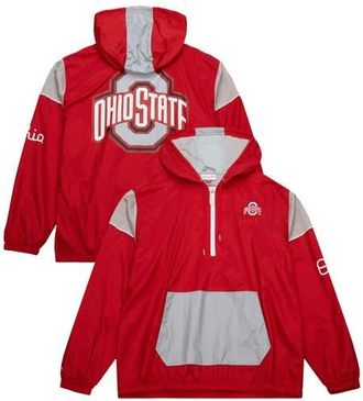 Mitchell & Ness Mens Mitchell & Ness Scarlet Ohio State Buckeyes Team 3.0 Anorak Half-Zip Hoodie at Nordstrom, Size Small