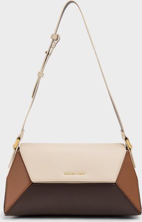 Charles & Keith Nasrin Colourblock Geometric Shoulder Bag