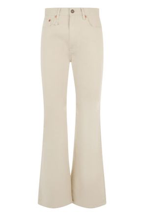 R13 Beige Flared High Rise Jeans