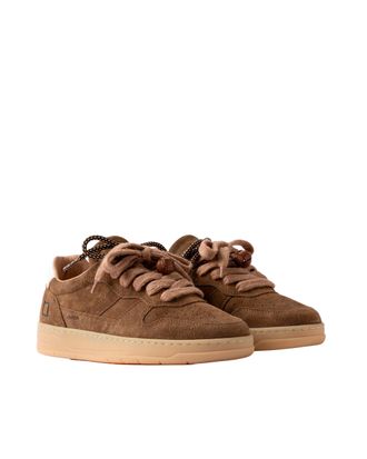 D.A.T.E. Suede Low-Top with Double Lacing Sneaker - Brown