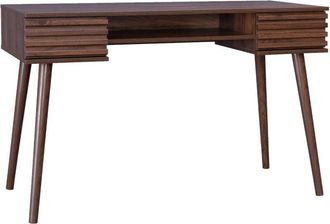 Sweeek Sweeek - 2-drawers wooden effect desk, Madere, Walnut, 120x55x76.5 cm