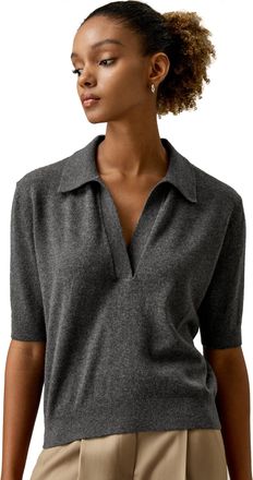 LilySilk Cashmere Polo Sweater for Women