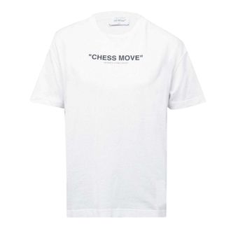 Off-white Off White Dames/Dames Schaakzet Katoenen T-Shirt (Wit, Zwart)