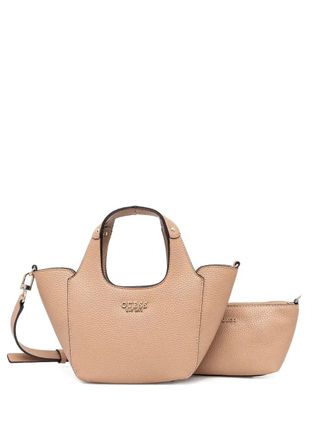 Guess Co logo-lettering tote bag - women - Polyurethane/Polyester - OS - Neutrals