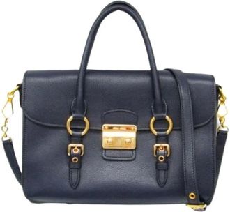 Miu Miu Pre-owned Madras Handbag - - Pre-owned - Donna - Blu - ONE SIZE